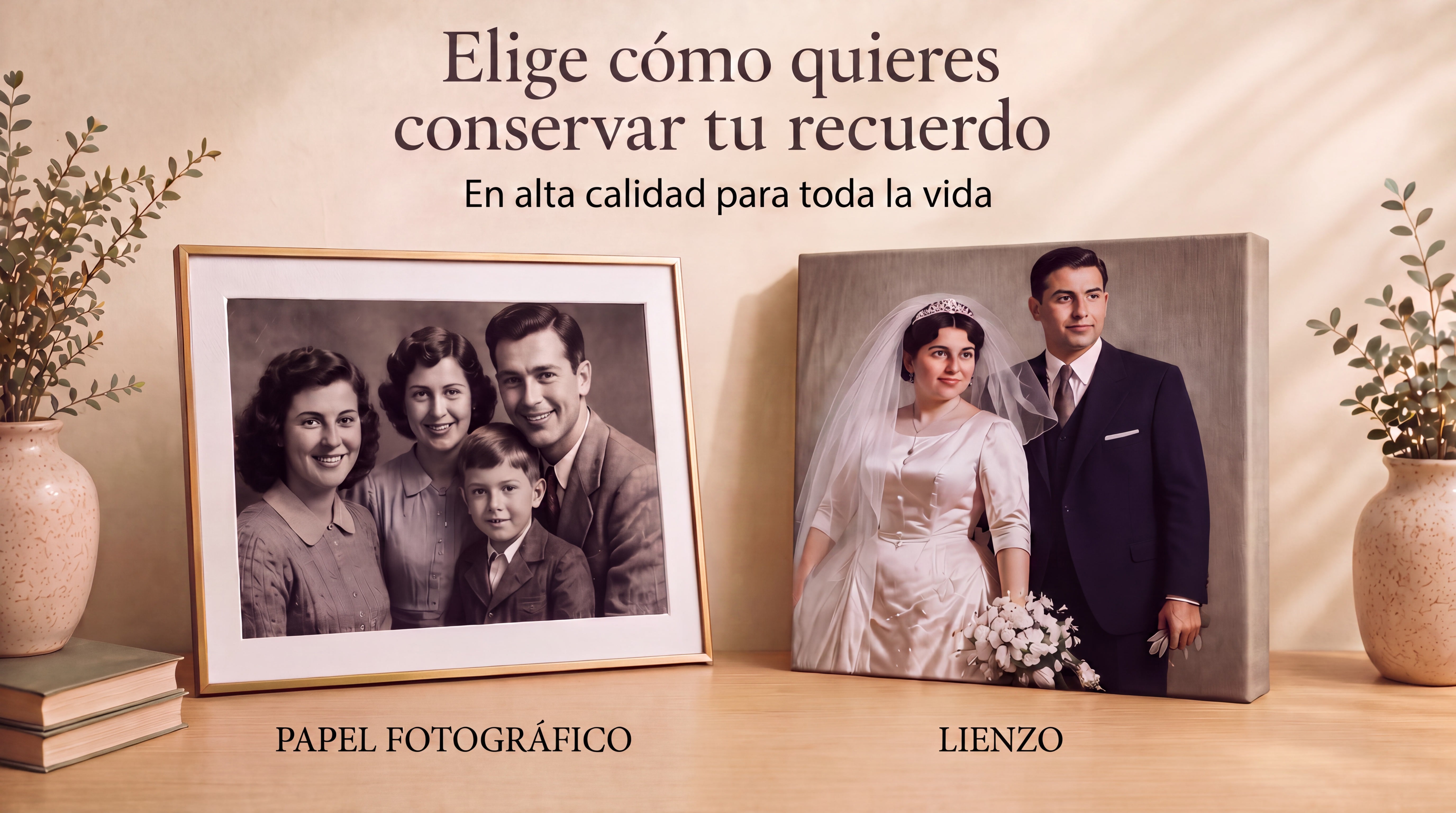 Comparativa entre papel fotográfico y lienzo